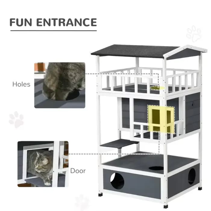 Maison pour chat d'extérieur en bois