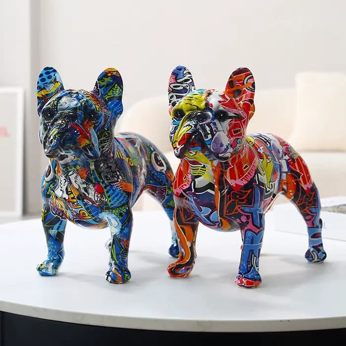 Statue de bouledogue français