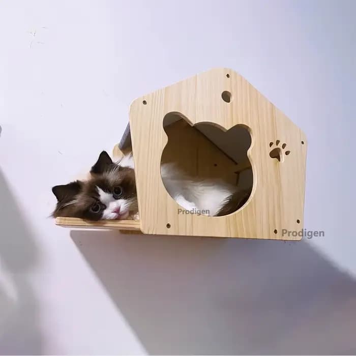 Maison de chat en bois