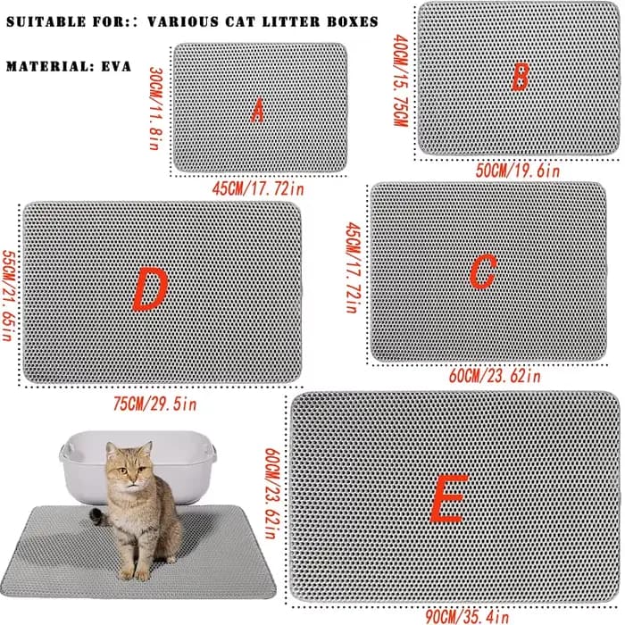 Tapis de litière pour chat antidérapant