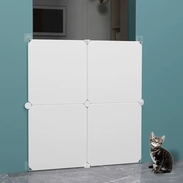 Accessoires pour animaux de compagnie : Barrière de sécurité en plastique renforcée à double verrouillage pour chiens