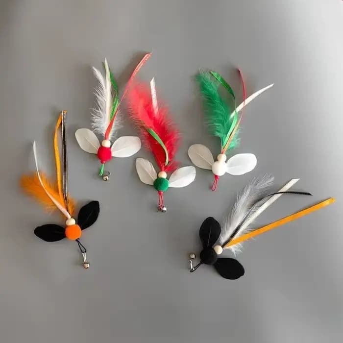 Jouet pour chat en peluche et plumes, 3/5 pièces, jouets interactifs pour chatons