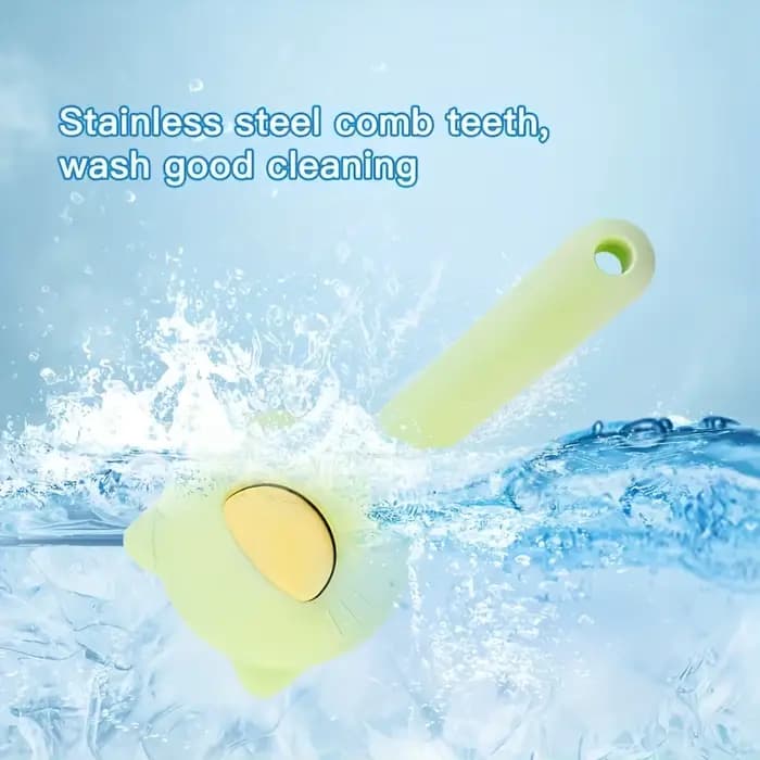 Brosse de bain et de massage pour chat – Peigne de toilettage autonettoyant pour animaux de compagnie pour perdre, douceur sur les chats, parfait pour le bain et le démaquillage