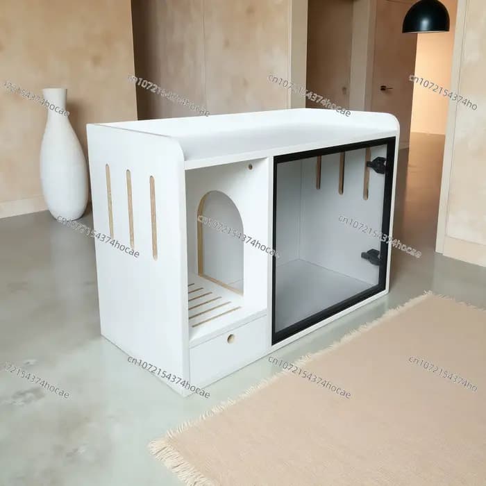 Armoire de toilette pour chat en bois massif