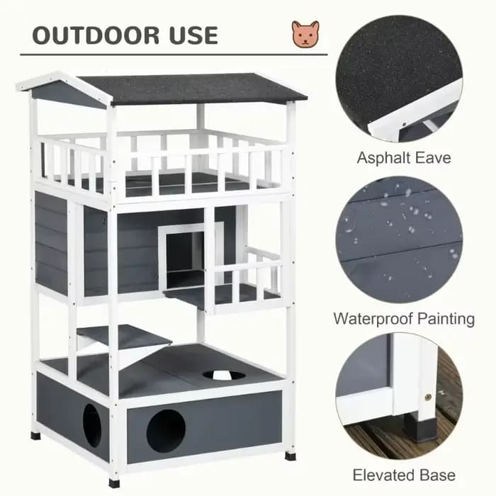 Maison pour chat d'extérieur en bois