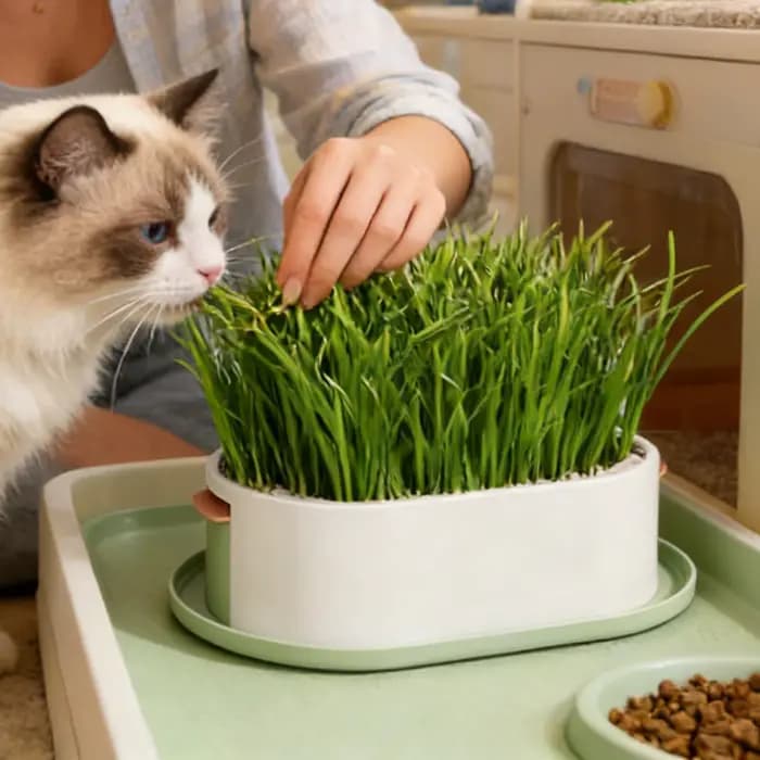 Boîte à herbe pour chat