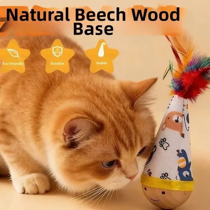 Jouets interactifs pour chat : Balle oscillante à motif de dessin animé