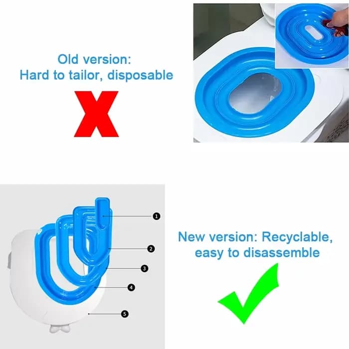 Kit d'entraînement de toilette efficace pour chat avec bac à litière et polymères