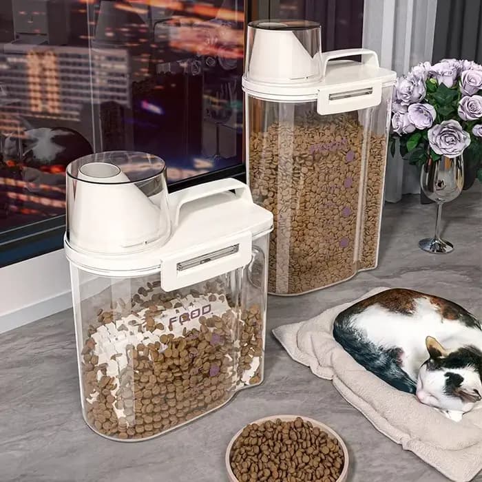 Boîte de rangement scellée pour aliments pour animaux de compagnie, conservation sous vide, précieuse, résistante à l'humidité et déshumidifiante, convient aux chiens et aux chats, E27
