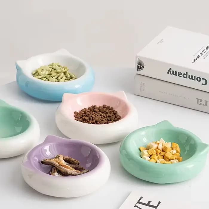 Bol en céramique pour chat en forme d'oreilles de chat mignonnes