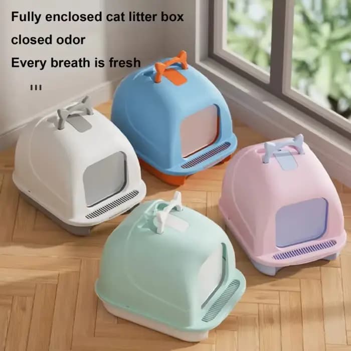 Grande bac à litière pour chat avec couvercle