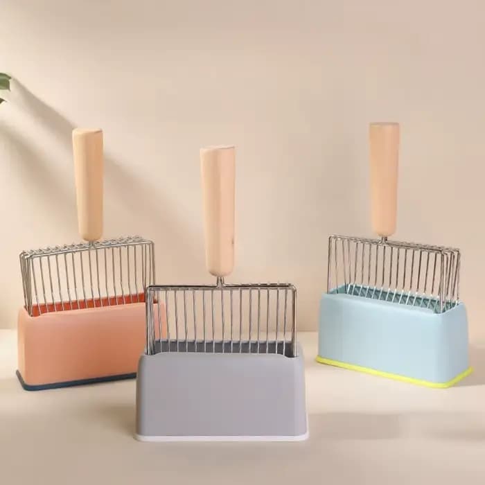 Ensemble de pelles à litière pour chat : maille fine