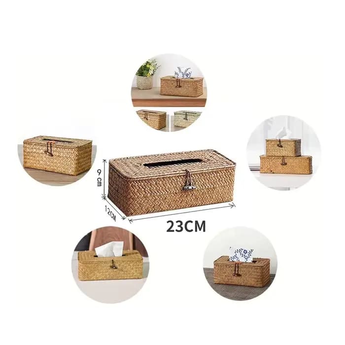Nouvelle boîte à mouchoirs en rotin