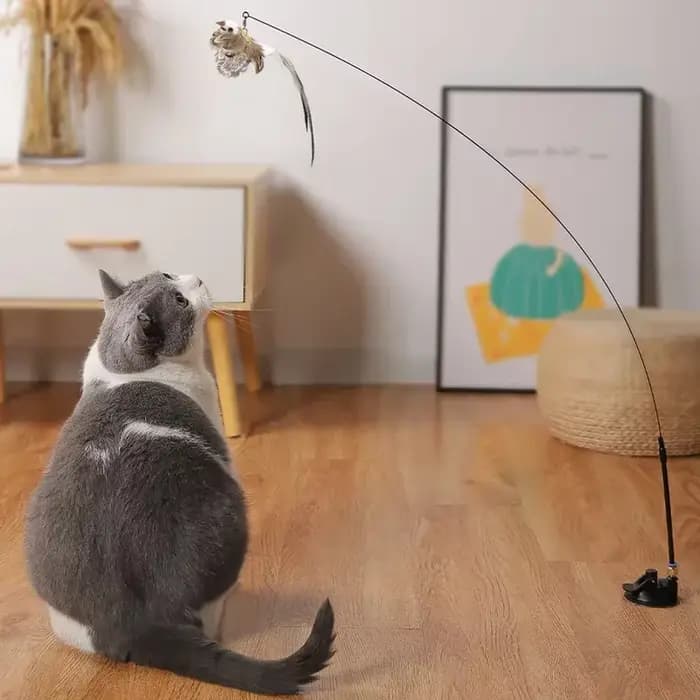 Jouet interactif pour chat en forme d'oiseau
