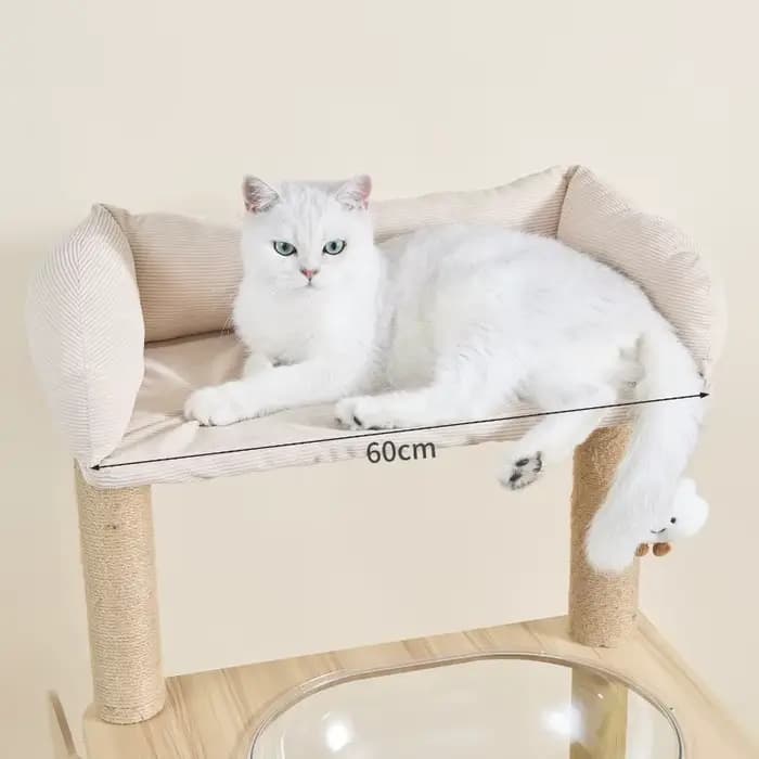 Grand arbre à chat en bois multi-niveaux avec griffoir
