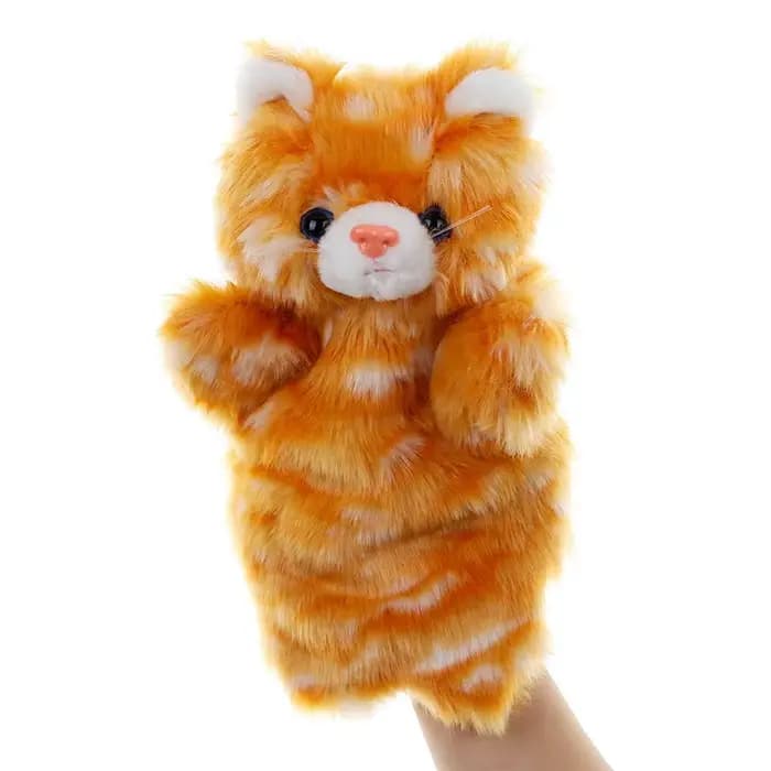 Marionnettes à main en peluche en forme de chat