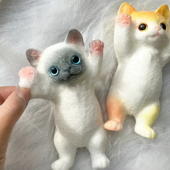 Jouet anti-Stress pour chat floqué mignon et Squishy