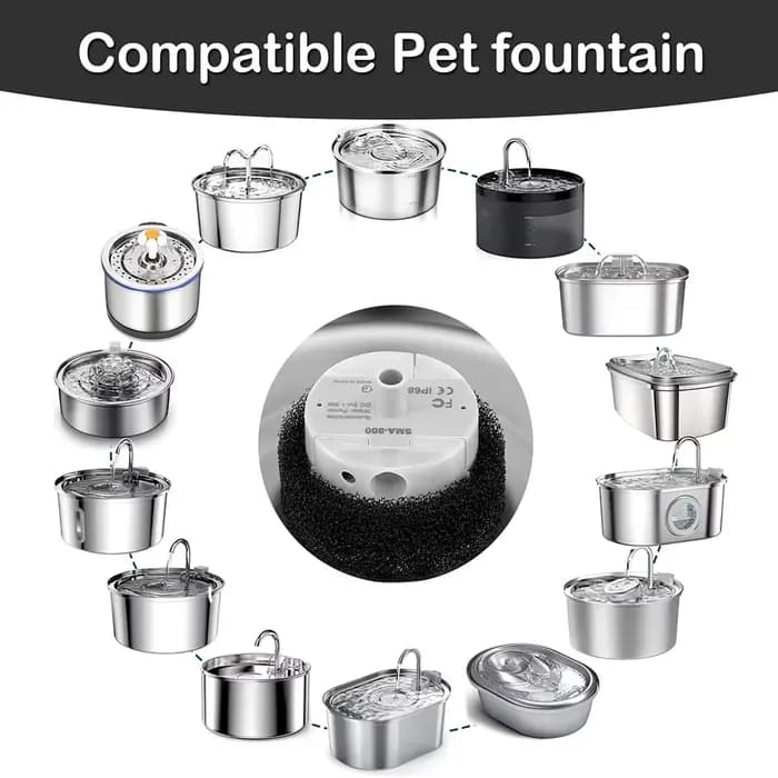 1pc pompe à eau pour fontaine pour animaux de compagnie en acier inoxydable distributeur d'eau
