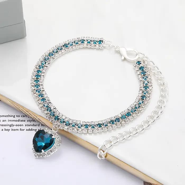 Collier pour chat en strass et diamant