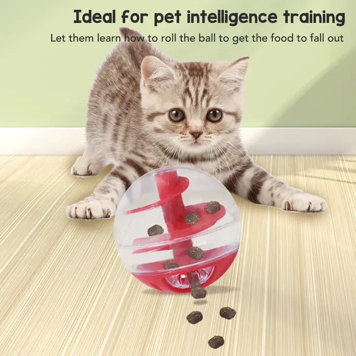 Balle distributrice de nourriture pour chat, balle distributrice de friandises pour chat, résistante aux morsures, balle interactive pour animaux de compagnie, distributeur de nourriture lent, balle d