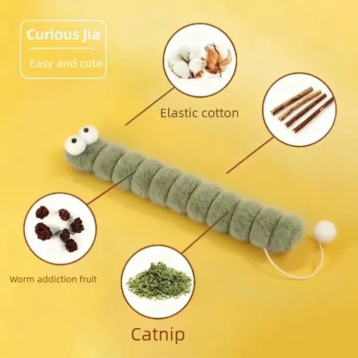 Jouet à mâcher en peluche pour chat, bâton de morsure douce, herbe-aux-chats, chaton, coussin, chenille, oreiller, bâton Teaser, fournitures de jouets interactifs pour chat