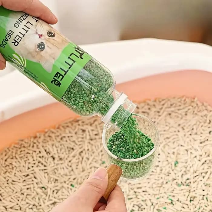 Bouteille de perles désodorisantes pour litière de chat
