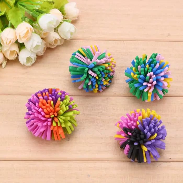 5 pièces/paquet en plastique coloré chat jouets mâcher Chase balle pour animaux de compagnie jouets pour chat chaton drôle jouer balle à bulles jouet fournitures pour animaux de compagnie YH-460875