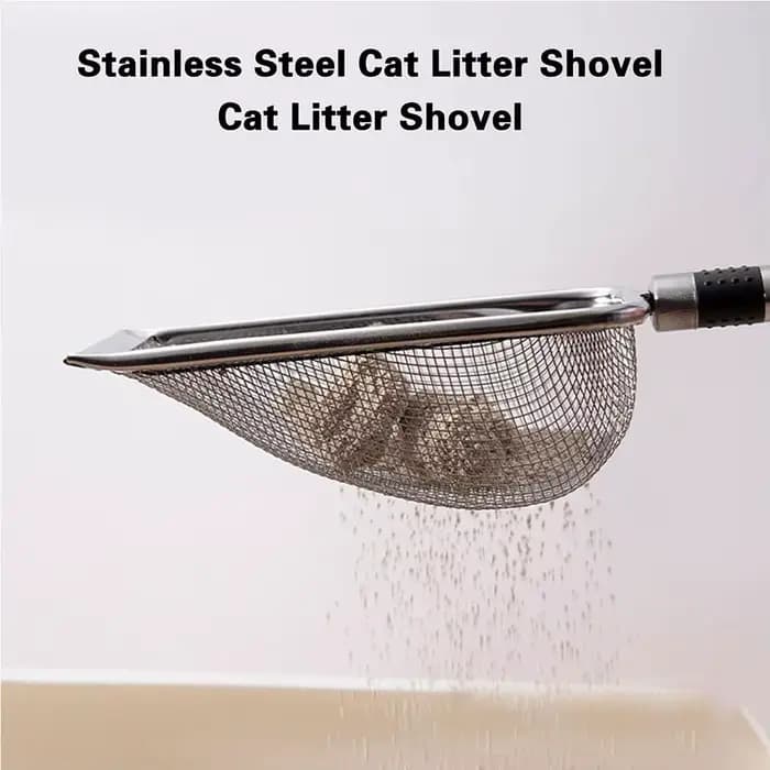 Pelle à litière pour chat en acier inoxydable – Durable