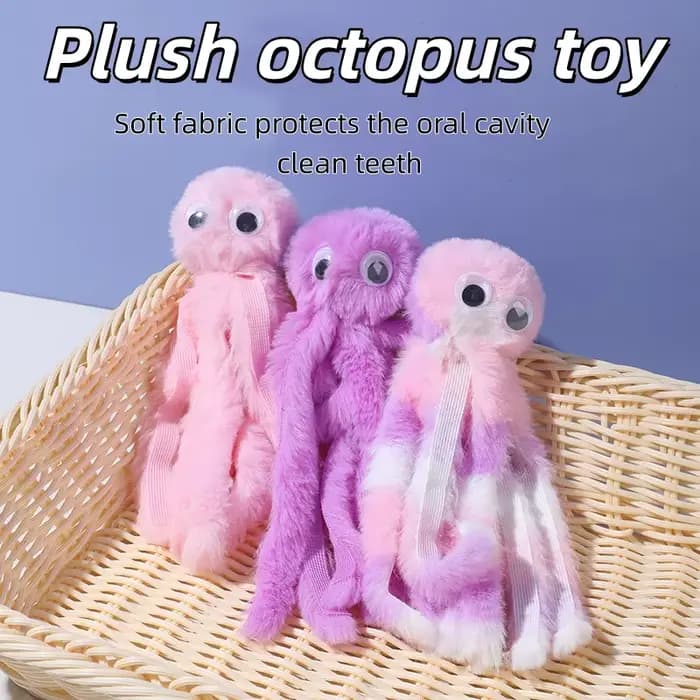 Jouets pour chats en peluche en forme de pieuvre mignonne
