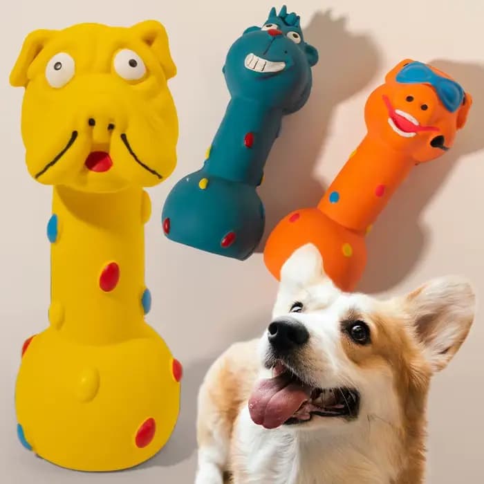 Jouet amusant pour chien avec haltères