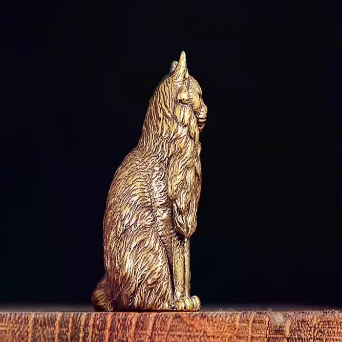 Figurines miniatures Maine Coon en laiton