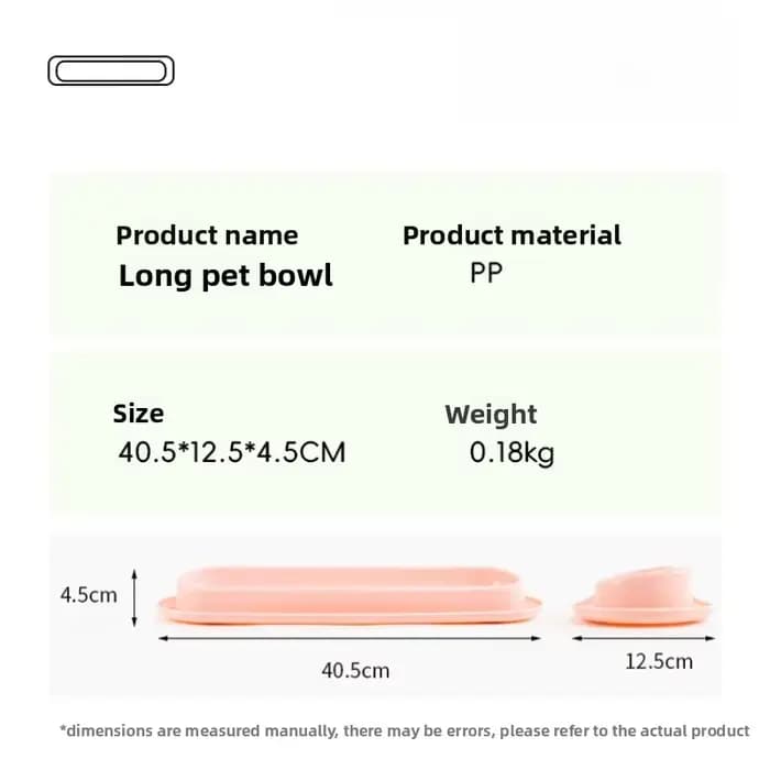 Bol de nourriture pour chat Long avec rainure Anti-fuite, plat d'alimentation pour animaux de compagnie avec eau humide pour empêcher les fourmis et les insectes, bol d'alimentation pour animaux de co