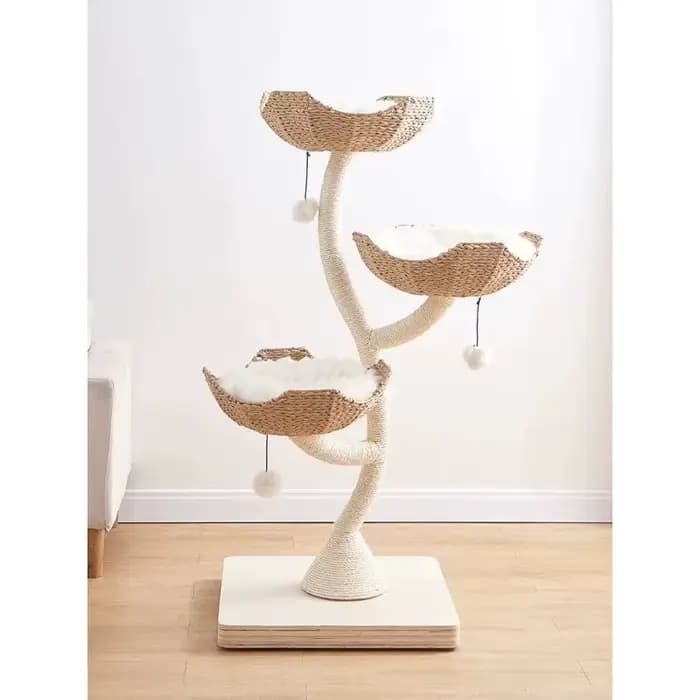 Arbre à chat en forme d'arbre tissé