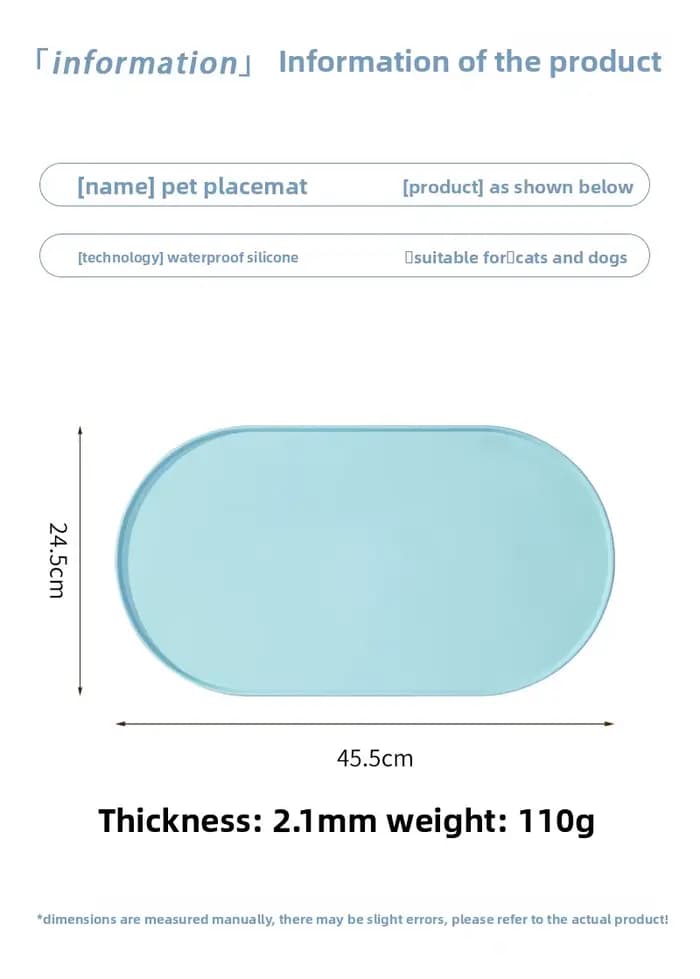 Tapis d'alimentation pour chat avec design antidérapant et imperméable