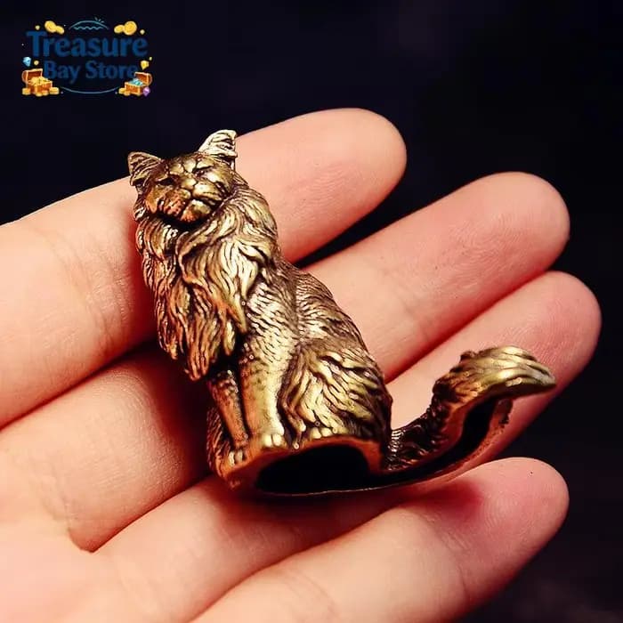 Figurines miniatures Maine Coon en laiton