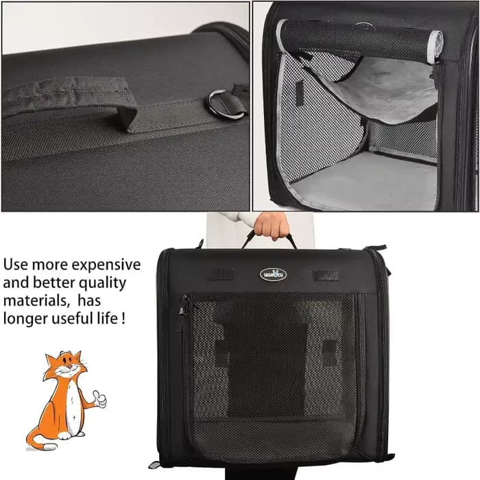 Boîte de transport pliable deux en un pour centre de chat Wakytu.