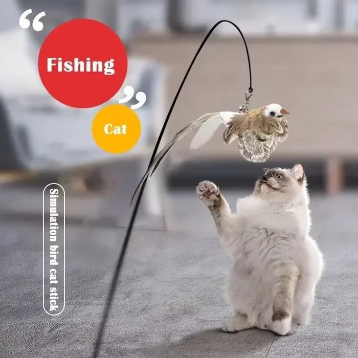 Jouet interactif pour chat en forme d'oiseau