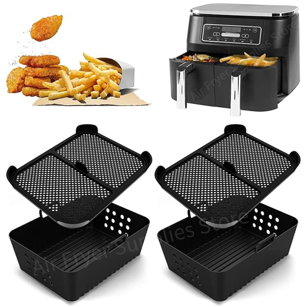 Accessoires de friteuse à Air pour Ninja Foodi AF400 AF451, protection contre les éclaboussures en Silicone réutilisables pour friteuse à Air Ninja DZ401, doublures de casseroles en Silicone