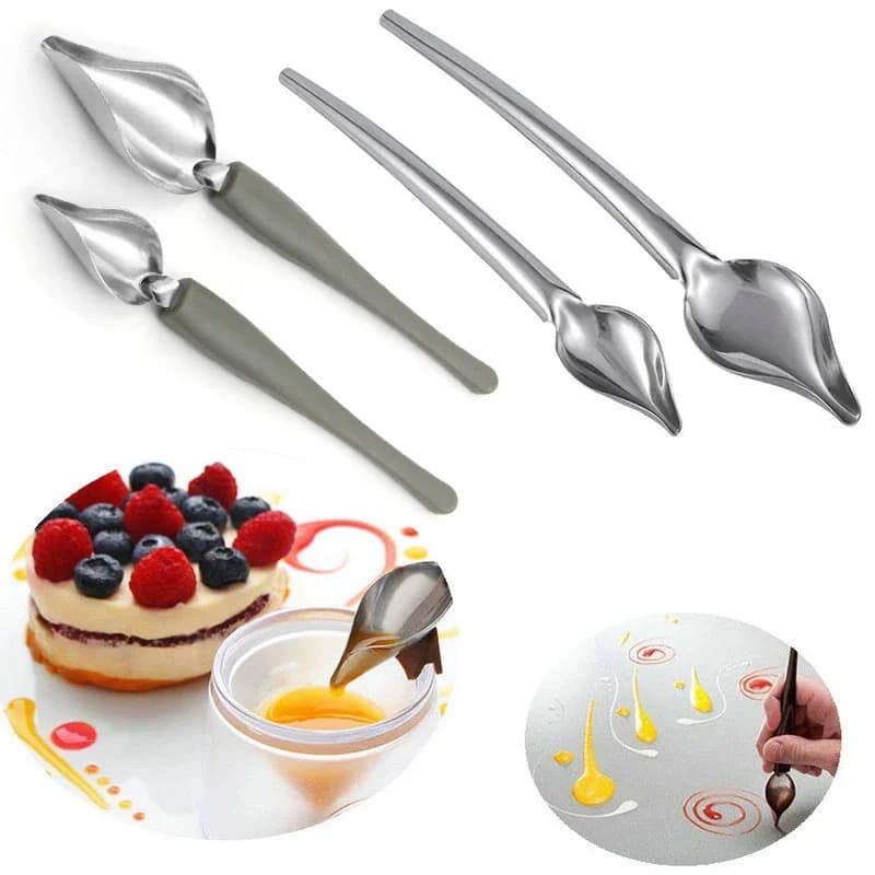 Cuillère de décoration de Chef pour Sushi et Dessert, outil de dessin alimentaire, assiette de dressage de Sauce, ustensiles de cuisson de gâteaux, gastronomie au café
