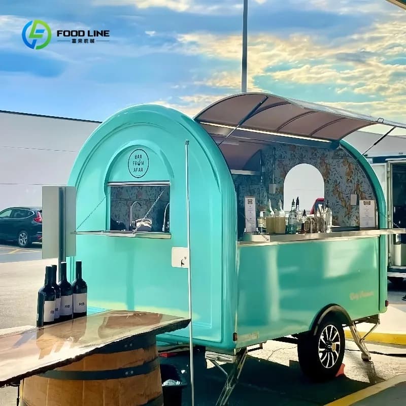 Remorque alimentaire mobile pas chère pour la rue, chariot à hot-dogs, glaces, restauration rapide avec roues, petite remorque de restauration commerciale personnalisée
