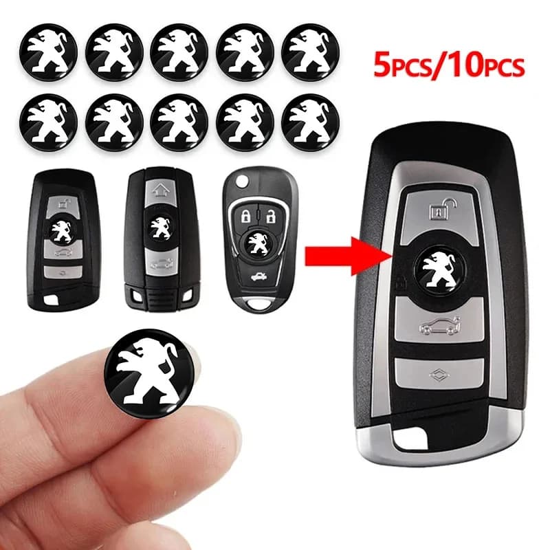 Badge emblème de clé télécommande de voiture, autocollant de bouton Radio, accessoires pour Peugeot 208 407 408 508 2008 107 205 301 206 307 308 3008 207