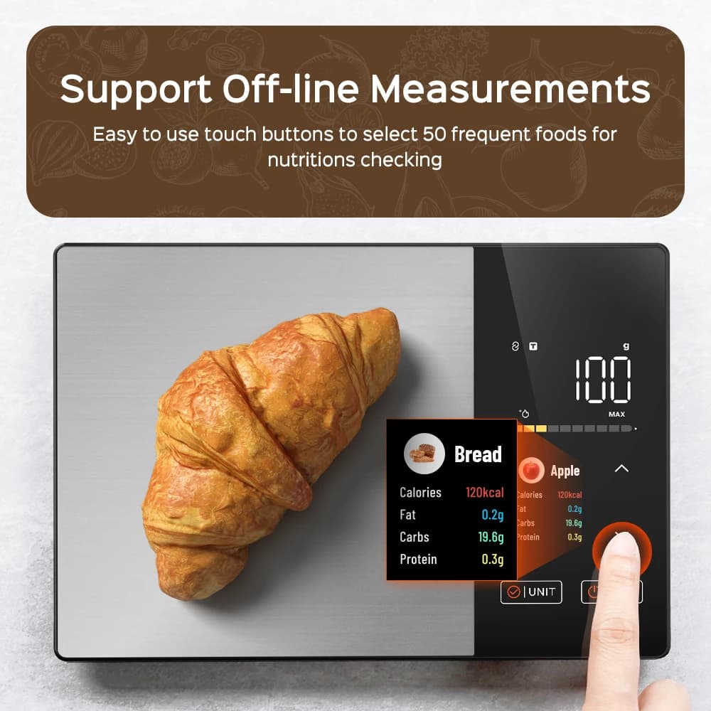 Balance de cuisine intelligente connectée à une application mobile pour le calcul des calories des aliments, la gestion de la forme physique, la perte de poids et la gestion du corps