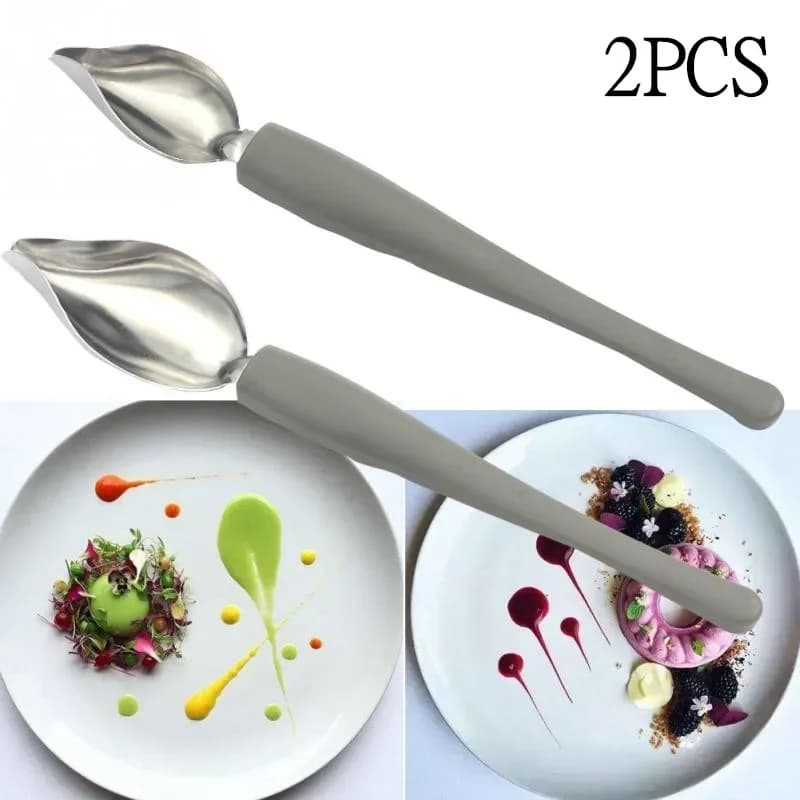 Cuillère de décoration pour chef, outil de dessin pour sushi, assaisonnement, sauce, plat, dessert, pâtisserie, gastronomie, cuillère à café