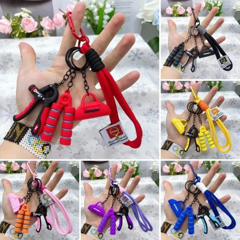 Porte-clés personnalisé style gym, pendentif durable série fitness, 1 pièce, accessoire universel pour sac, clé de voiture, pour les passionnés de sport