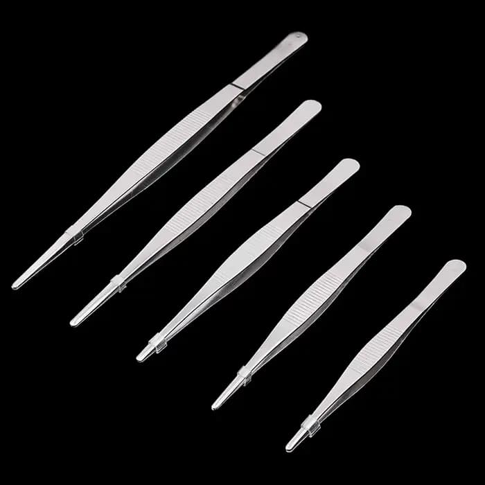 Pincettes chirurgicales vétérinaires en acier inoxydable, pincettes droites résistantes à la chaleur