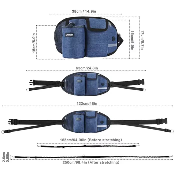 Sacs de Marche pour Chien, Entraînement pour Animal de Compagnie, Sac Banane, Mains Libres, Poudres