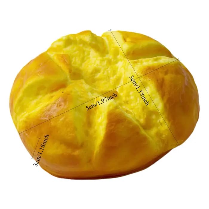 Grand jouet anti-stress réaliste en forme de pain fleuri, en PU, à texture douce et humide, à remont