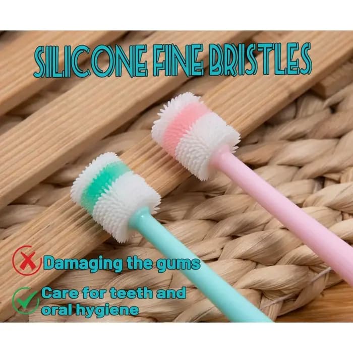 TONG-Brosse à dents en silicone souple pour petit chien et chat, étui de soins dentaires, facile à m