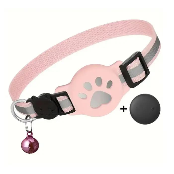 Collier localisateur pour chat, léger et réglable, suivi GPS en temps réel, bandes réfléchissantes e