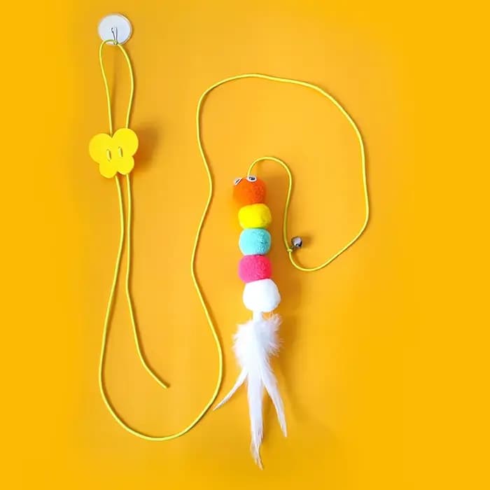 Jouets pour animaux de compagnie, bâton amusant pour chaton, corde élastique auto-hi en forme de lib